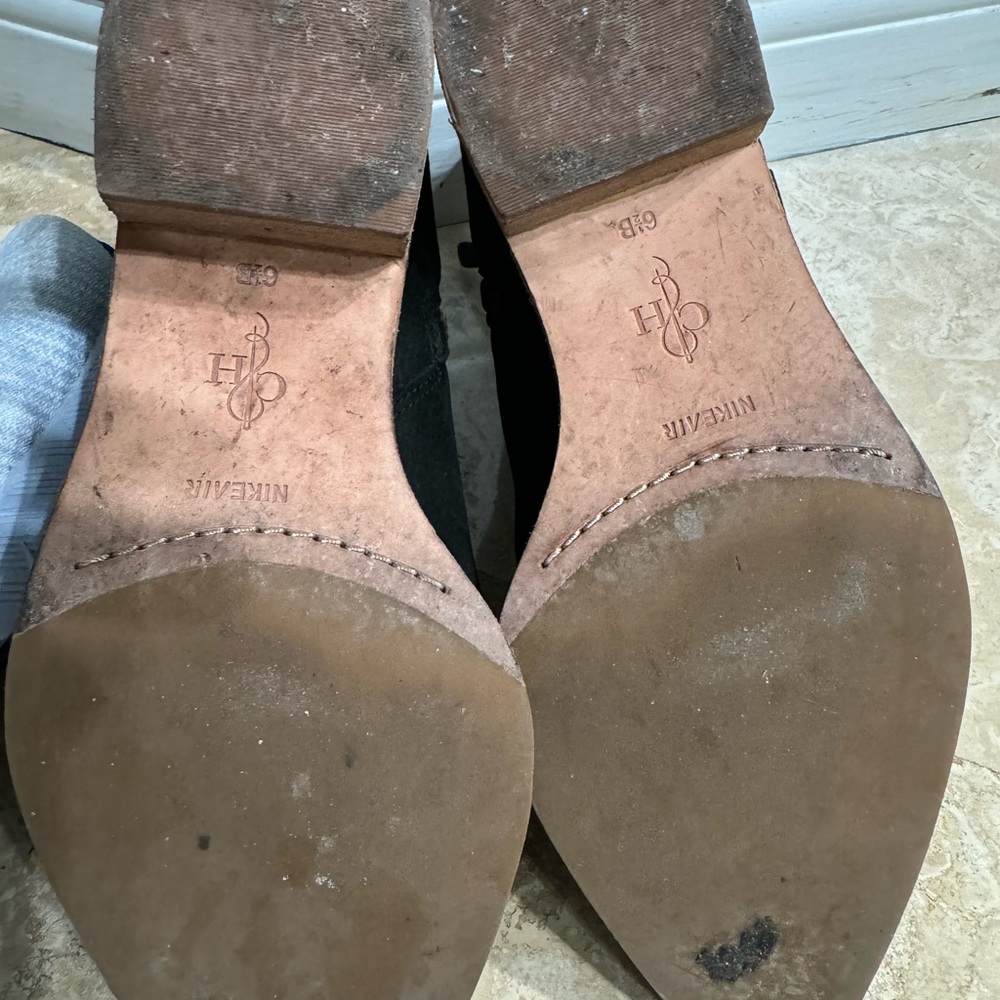 Cole Haan Reilly Black Nubuck Leather Booties Size 6.5 - Picture 8 of 8